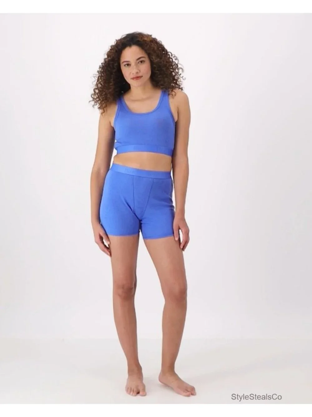 Women's 2-Piece Lounge Set: Crop Top & Boxer Shorts, Supersoft Viscose Cotton